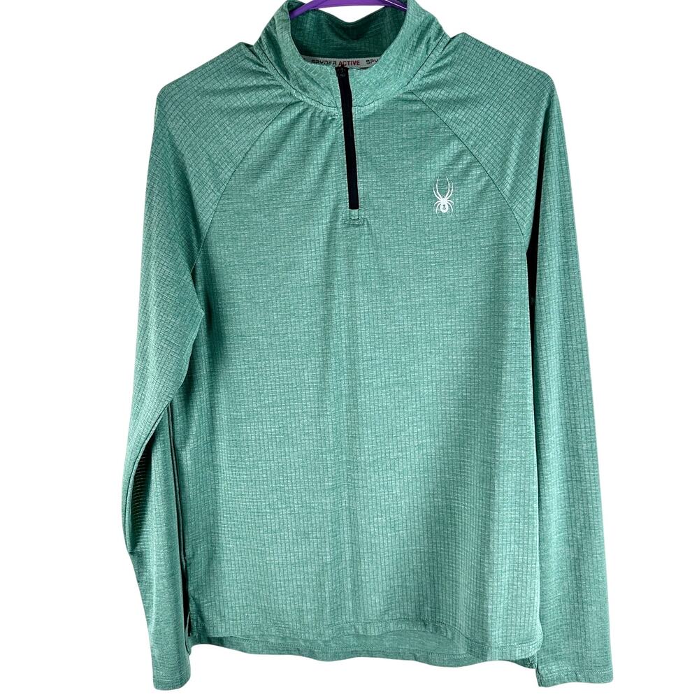 Spyder Active Mens Small 1/4 Zip Pullover Bundle Blue Green Stretch Gym - Picture 5 of 14